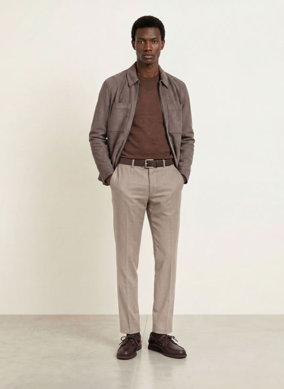 ROY ROBSON Leather-look overshirt DARK GRAY
