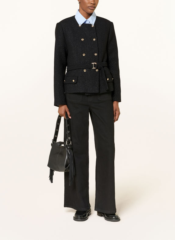 maje Tweed-Blazer mit Glitzergarn SCHWARZ / GOLD