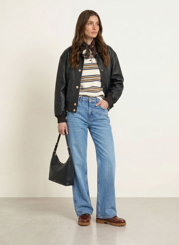 CLAUDIE PIERLOT Wide Leg Jeans 0017 BLUE DENIM