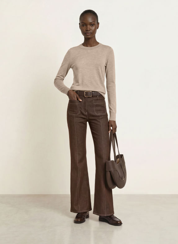 REISS Trui SADIE van merinowol BEIGE