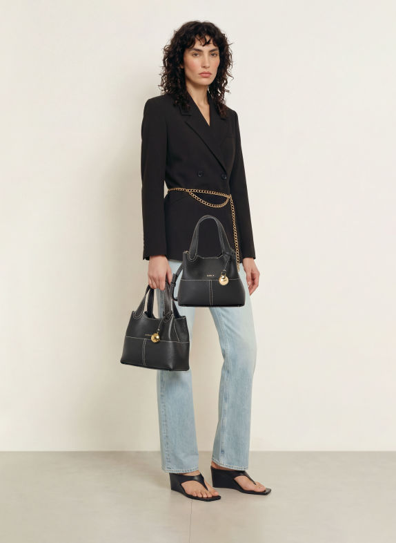 FURLA Geantă de mână PRIMROSE MINI NEGRU / AUR