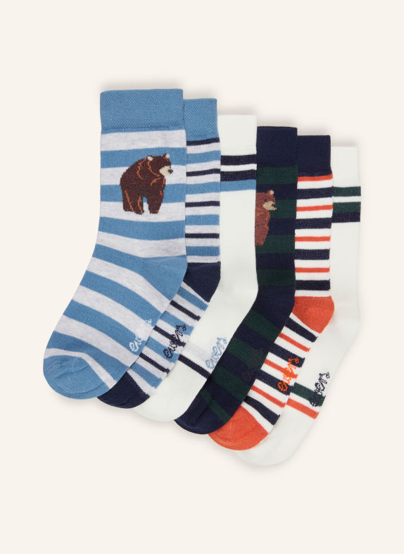 ewers COLLECTION 6-pack of socks LIGHT BLUE / DARK BROWN / CREAM