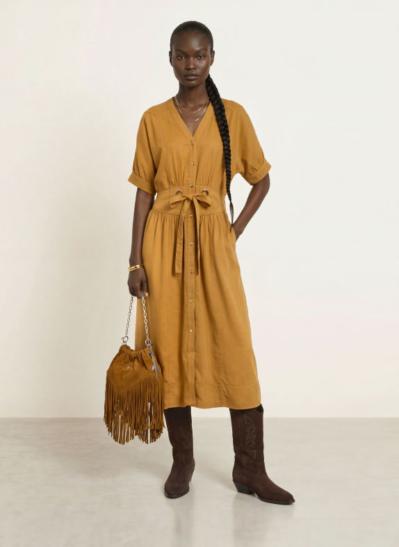 ba&sh Hemdblusenkleid PARISA KHAKI