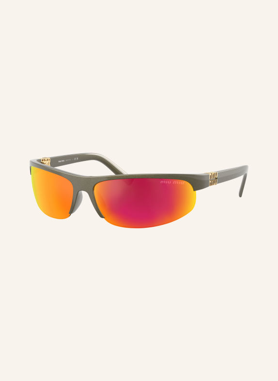 MIU MIU Sonnenbrille MU A02SF KHAKI/ ORANGE VERSPIEGELT