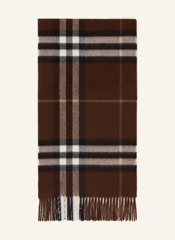 BURBERRY Kashmirhalsduk MÖRKBRUN / ECRU / SVART