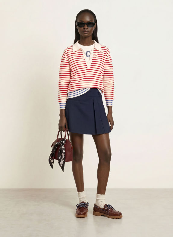 CLAUDIE PIERLOT Pullover ROT / ECRU