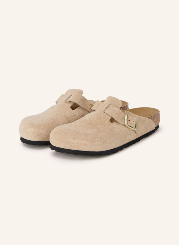 BIRKENSTOCK Pantoletten BOSTON LEVE BEIGE / GOLD