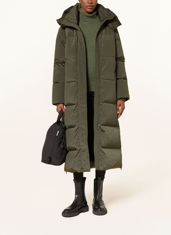 WOOLRICH Donsmantel KELLY met afneembare capuchon DONKERGROEN