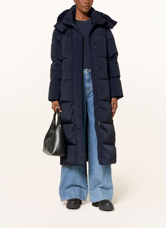 WOOLRICH Donsmantel KELLY met afneembare capuchon DONKERBLAUW