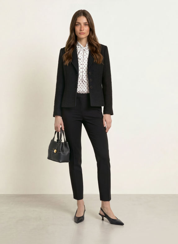 HOBBS MARNIE Tweed Blazer BLACK