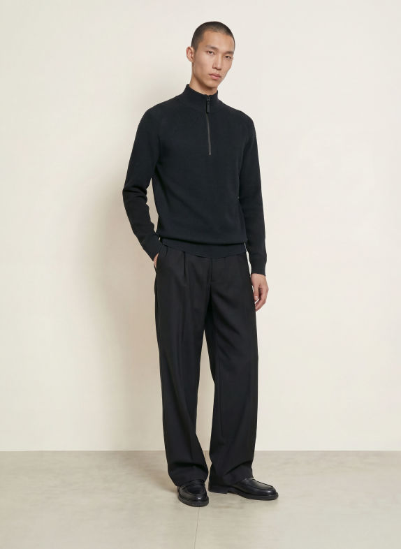 ALPHATAURI Pull col zippé FROST NOIR