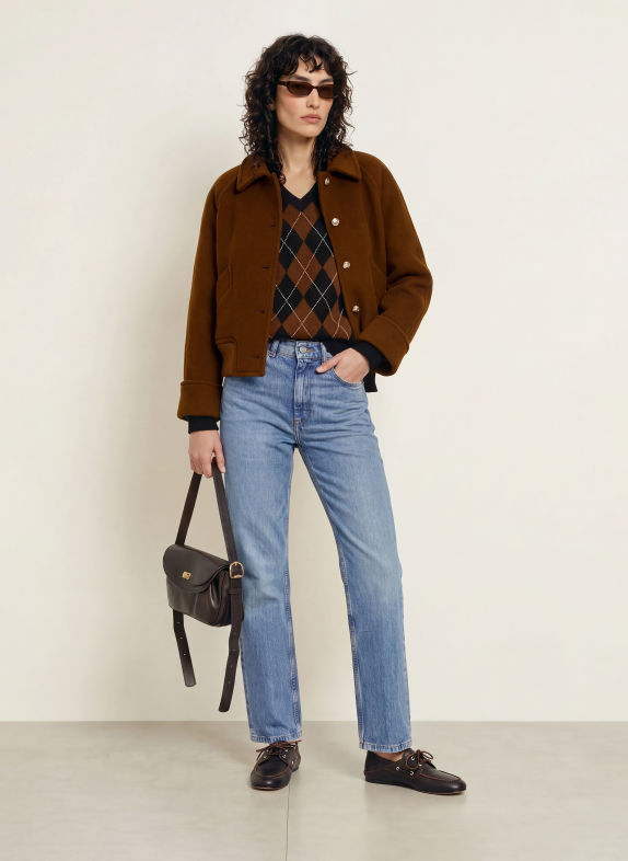 SANDRO Blouson COGNAC