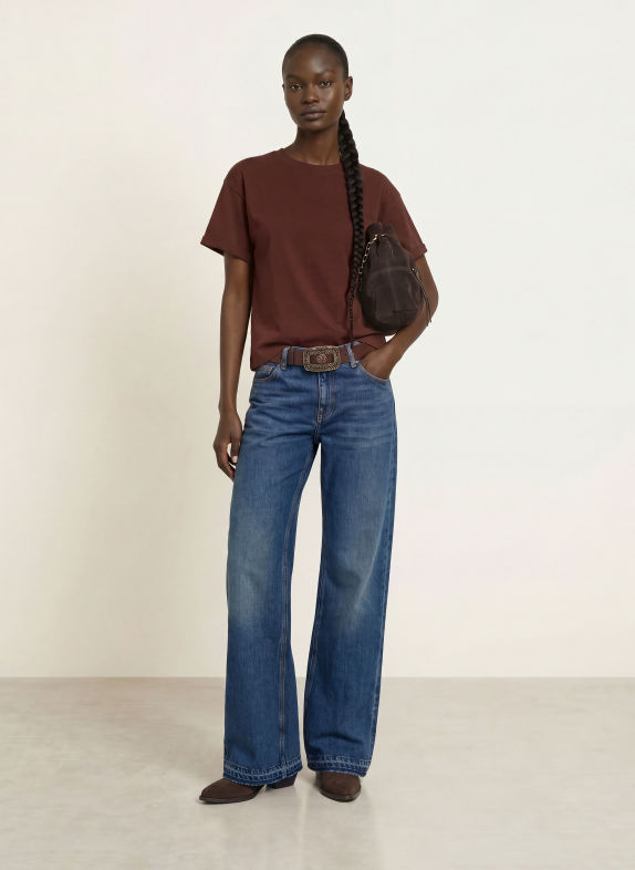 ba&sh Tricou ROSIE MARO ÎNCHIS