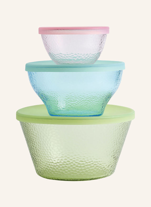 ALESSI Set of 3 Storage Containers LIGHT GREEN / LIGHT PINK / LIGHT BLUE