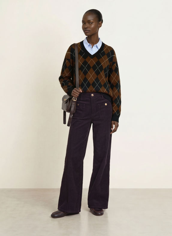 SANDRO Pullover SCHWARZ / BRAUN / WEISS