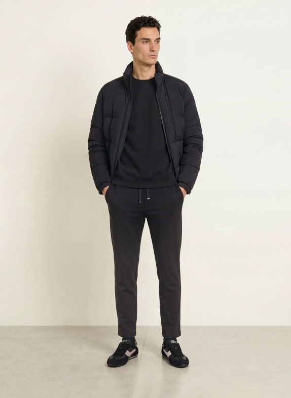 DUNO Broek MOSO BARDI in joggingstijl, slim fit ZWART