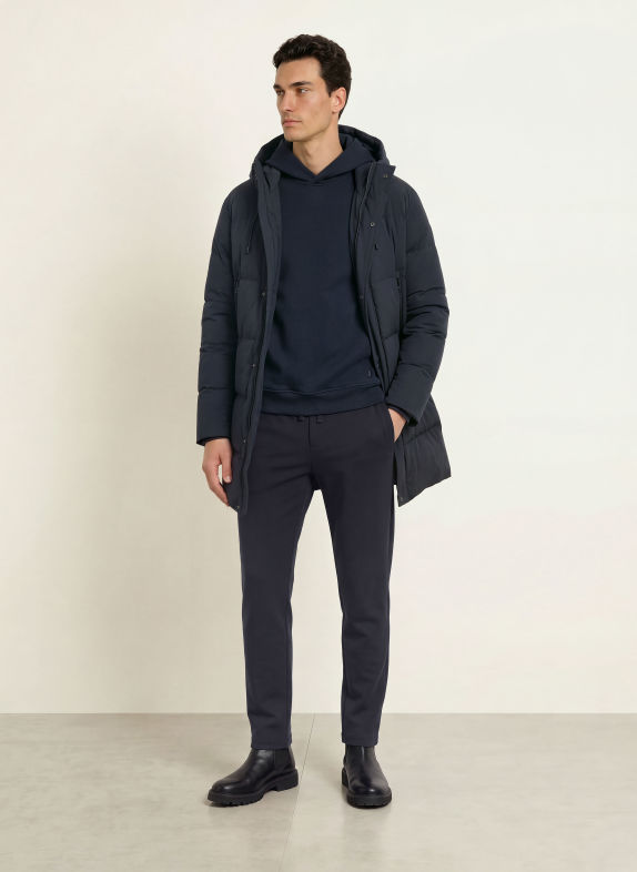 DUNO Broek MOSO BARDI in joggingstijl, slim fit DONKERBLAUW