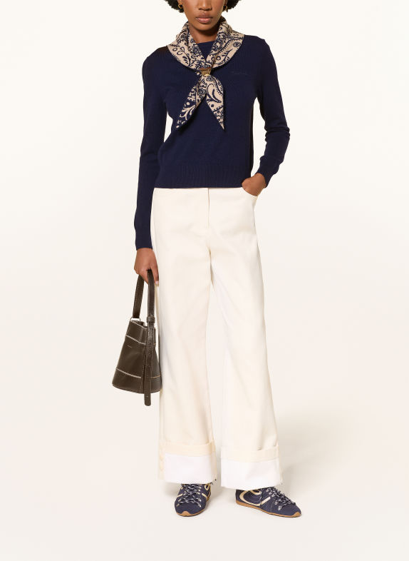 CLAUDIE PIERLOT Pullover mit abnehmbarem Kragen DUNKELBLAU / CREME