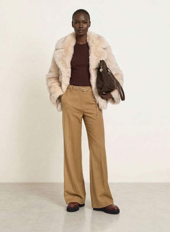 maje Kunstfell-Jacke BEIGE