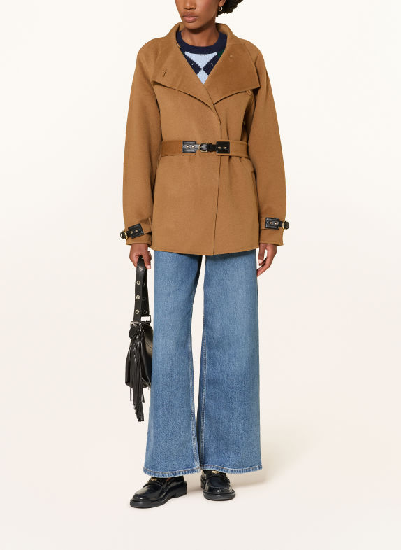 maje Wollmantel CAMEL