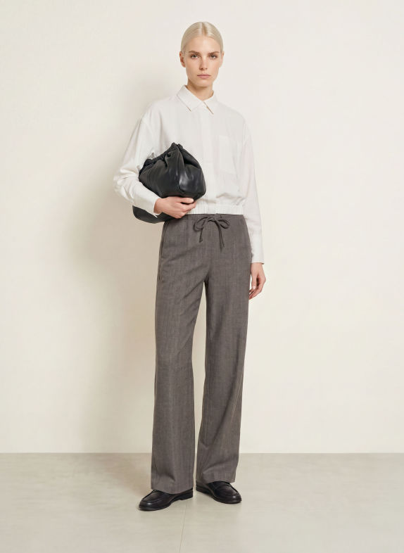 OPUS Pantalon palazzo MELANE GRIS