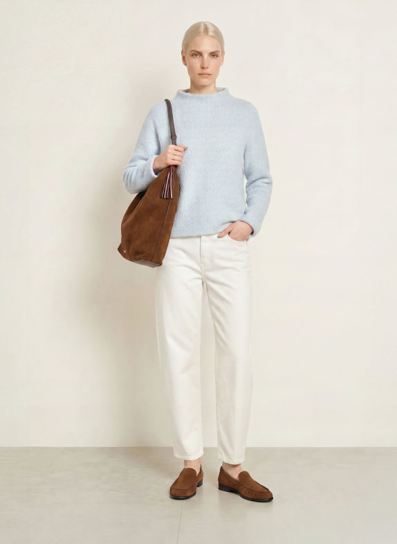 OPUS Pullover GENURI BLAUGRAU / WEISS