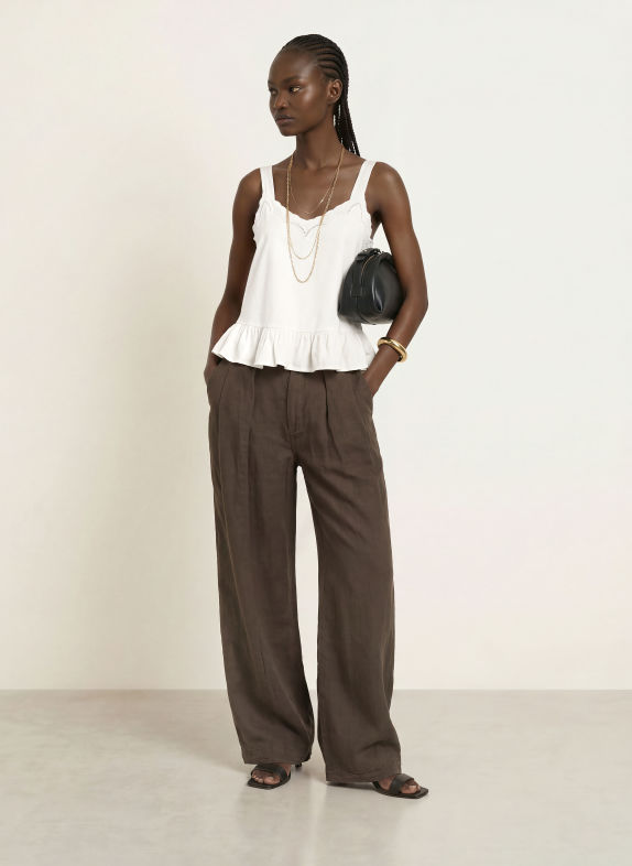 ALLSAINTS Top mit Rüschen WEISS