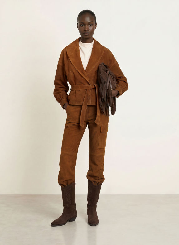 ba&sh Lederjacke MANON BRAUN