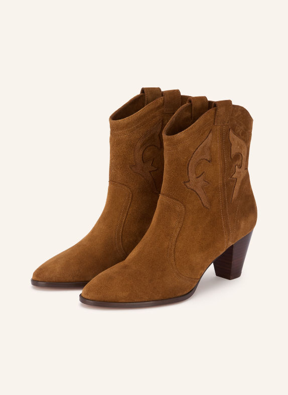 ba&sh Cowboy Boots NEW CASEY COGNAC