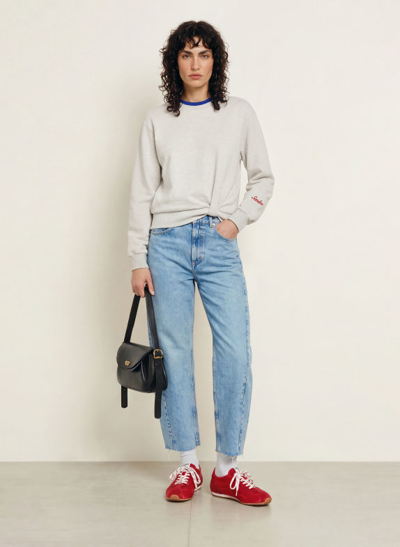 SANDRO Sweatshirt HELLGRAU / BLAU
