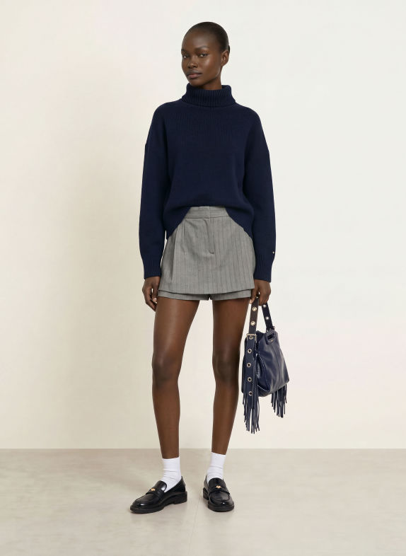 maje Rollkragenpullover mit Cashmere DUNKELBLAU