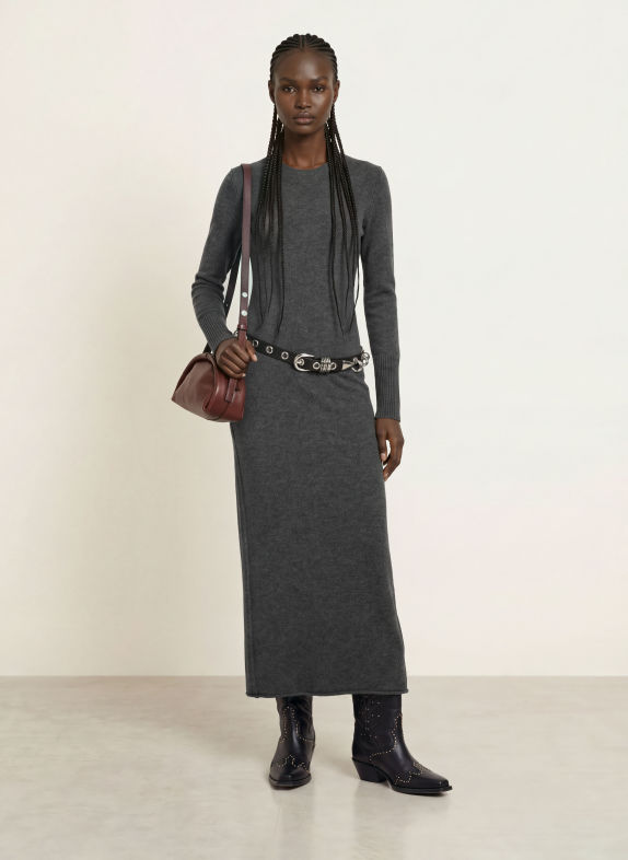 ALLSAINTS ERITH Knit Dress DARK GRAY