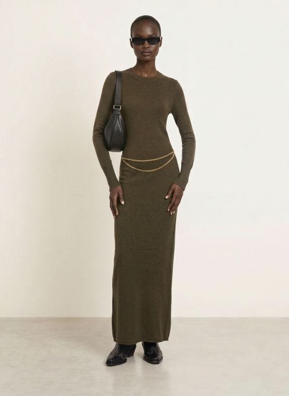 ALLSAINTS ERITH Knit Dress OLIVE