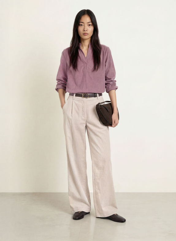 Marc O'Polo Velvet shirt blouse DUSKY PINK