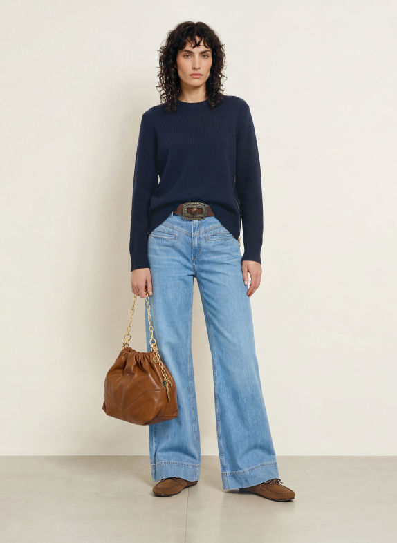 ba&sh Cashmere-Pullover CHEYLA DUNKELBLAU