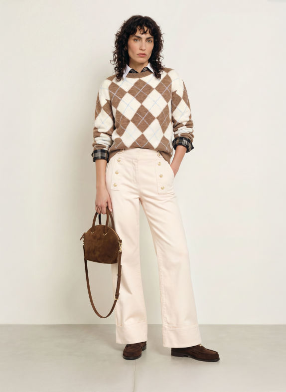 CLAUDIE PIERLOT Pullover BEIGE / BRAUN / HELLBLAU