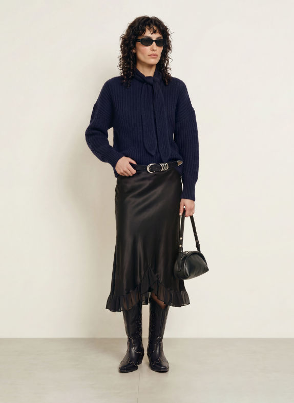 ALLSAINTS Trui ETTY met mohair en strik DONKERBLAUW