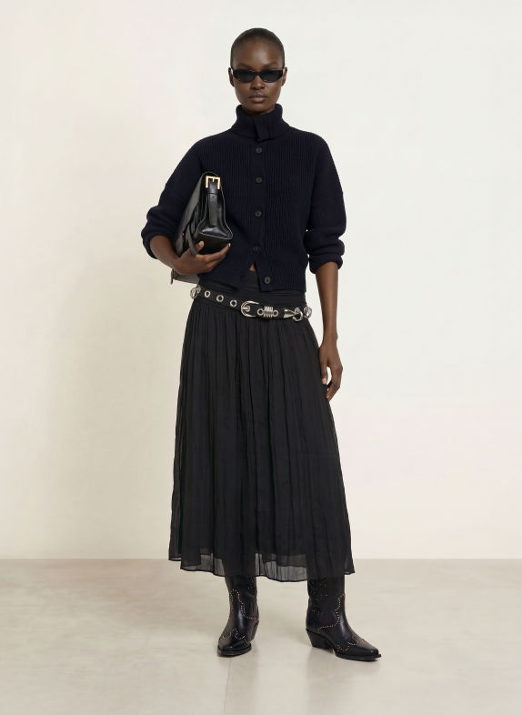 ALLSAINTS CARON Cardigan made of merino wool DARK BLUE