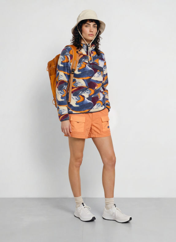 patagonia Sweter typu troyer z polaru SNAP GRANATOWY / JASNOŻÓŁTY / BIAŁY