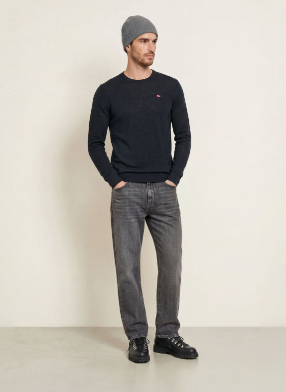 NAPAPIJRI Pullover DAMAVAND SCHWARZ / DUNKELROT / WEISS