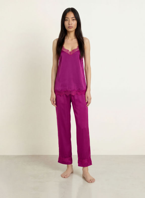 SIMONE PÉRÈLE Slaapbroek SATIN SECRETS van satijn PAARS
