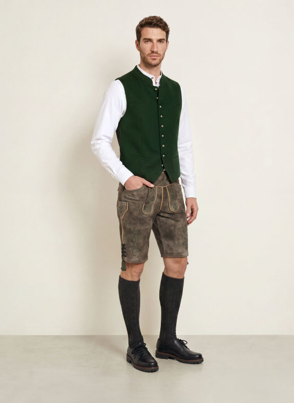 Hammerschmid Vestă tradițională MAX Regular Fit VERDE ÎNCHIS / NEGRU