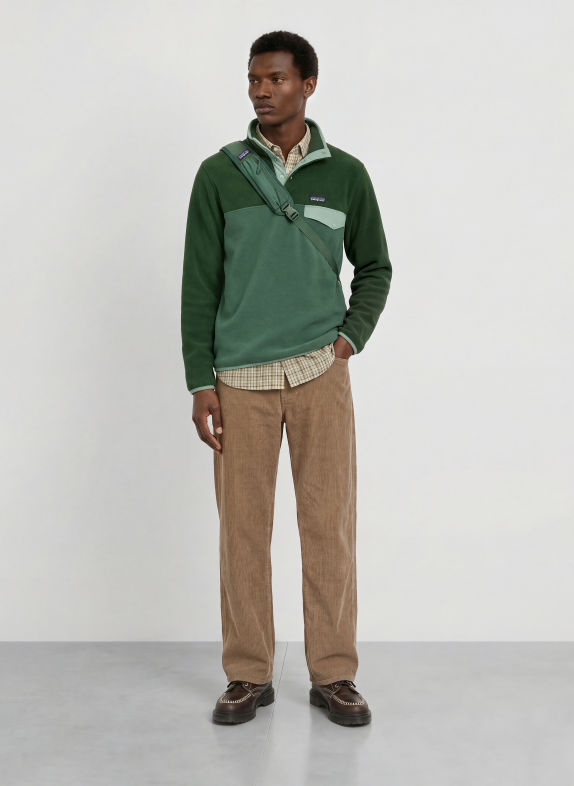 patagonia Fleece sweater SYNCHILLA® SNAP-T® GREEN / DARK GREEN
