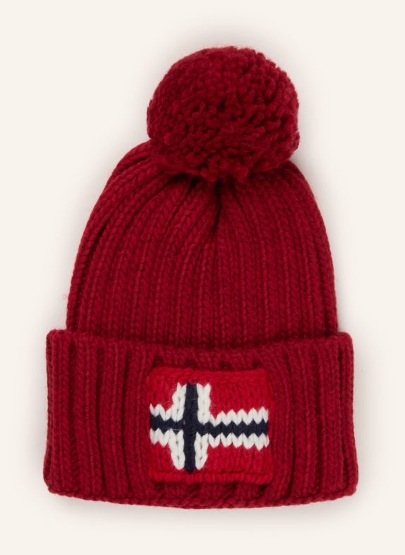 NAPAPIJRI Beanie SEMIURY 5 DARK RED / DARK BLUE / WHITE