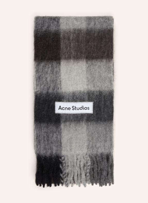 Acne Studios Scarf with alpaca LIGHT GRAY / TAUPE / BLACK