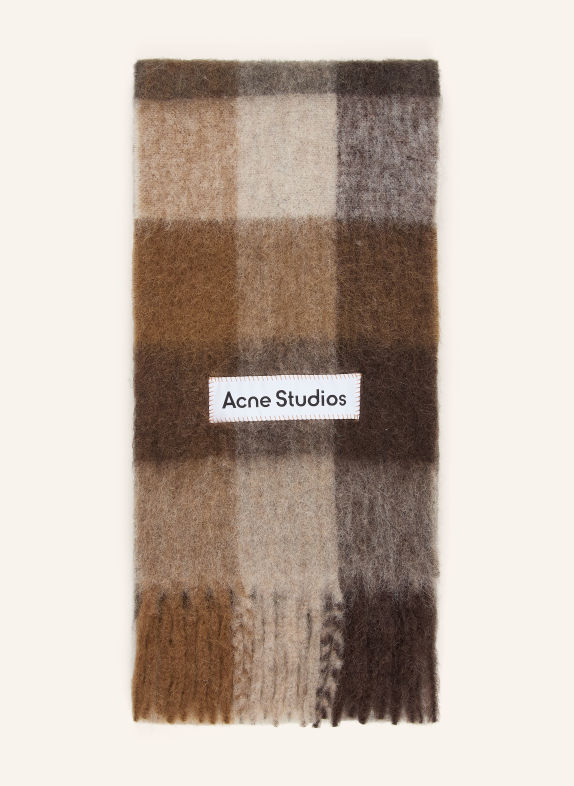 Acne Studios Schal mit Alpaka BRAUN / BEIGE / GRAU