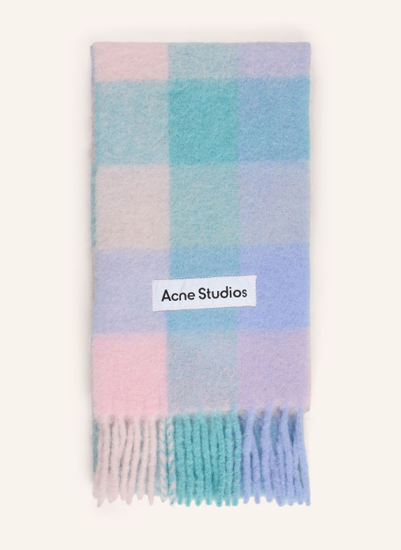 Acne Studios Eșarfă din alpaca ALBASTRU DESCHIS / ROZ / TURCOAZ