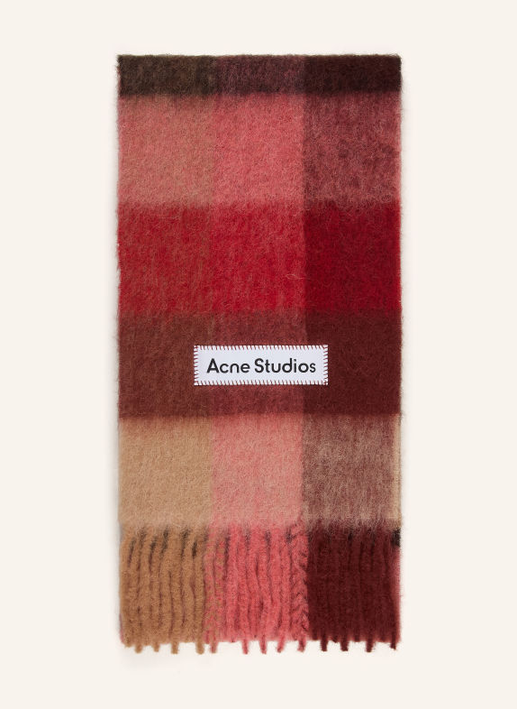 Acne Studios Sjaal met alpaca ROOD / BEIGE / DONKERROOD
