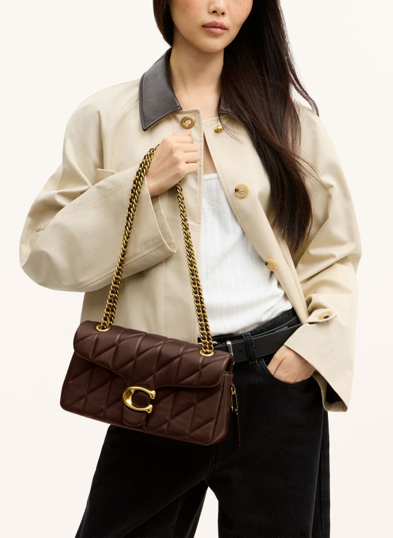 COACH Schultertasche TABBY 26 DUNKELBRAUN / GOLD