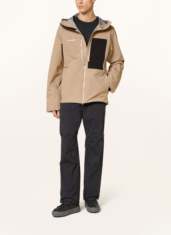 MAMMUT Hardshell-Skijacke STONEY BEIGE / DUNKELGRAU